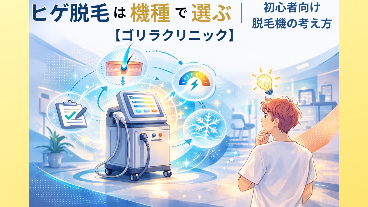 ヒゲ脱毛は機種で選ぶ｜初心者向け脱毛機の考え方【ゴリラクリニック】